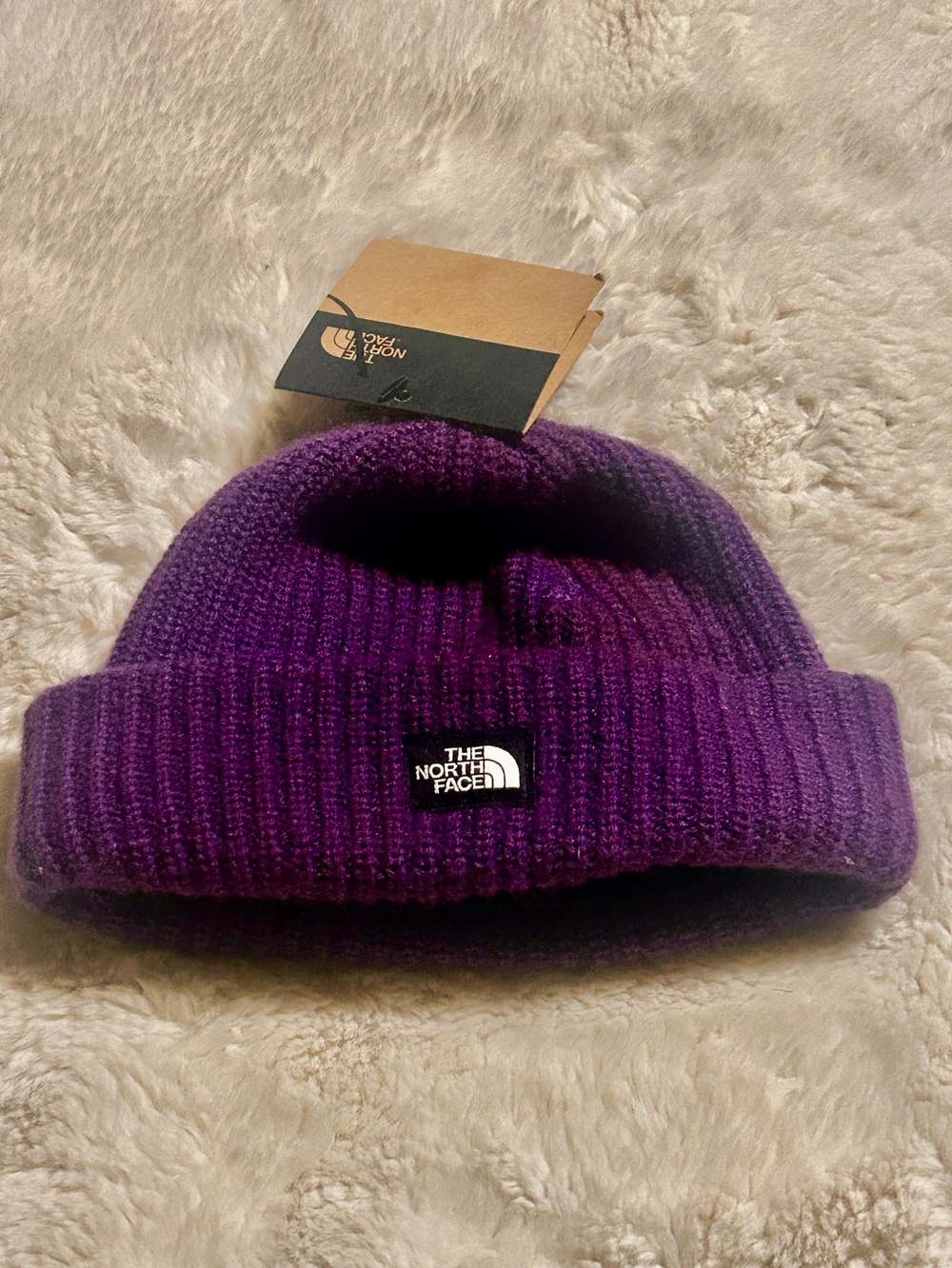 The North Face Purple Ribbed Knit Beanie-NWT